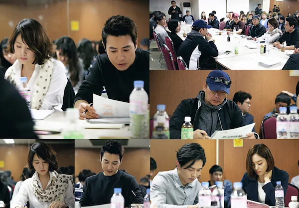 Cast members at the first script reading